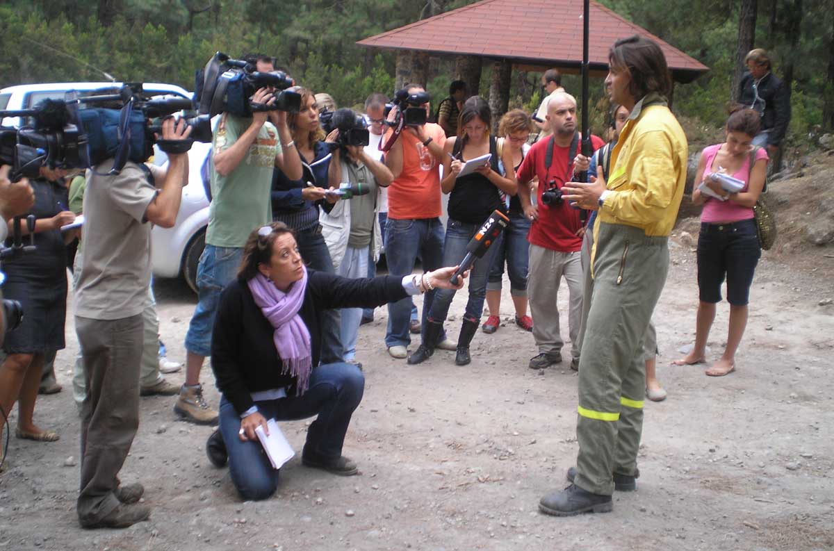 El incendio en el norte de Tenerife en 2007,