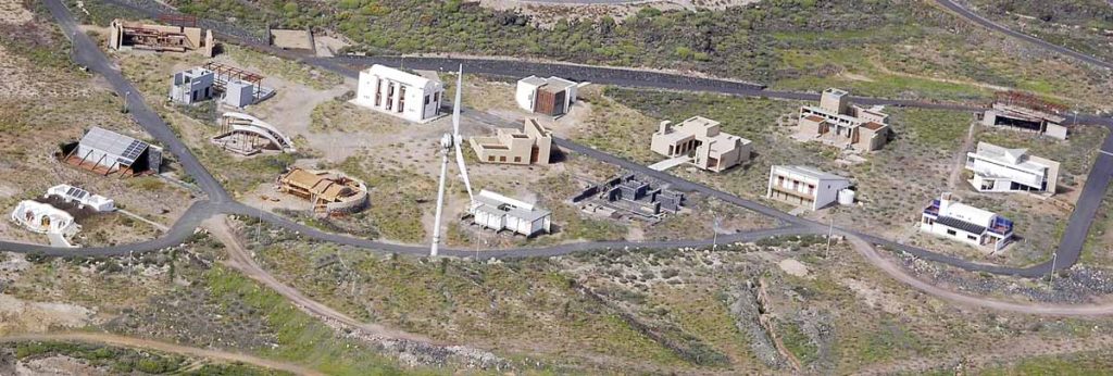 Las casas bioclimáticas en el terreno del ITER vistas desde la perspectiva de pájaro