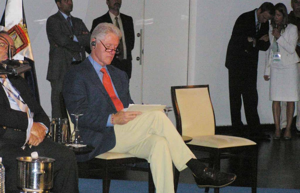 Bill Clinton prepara su intervención 