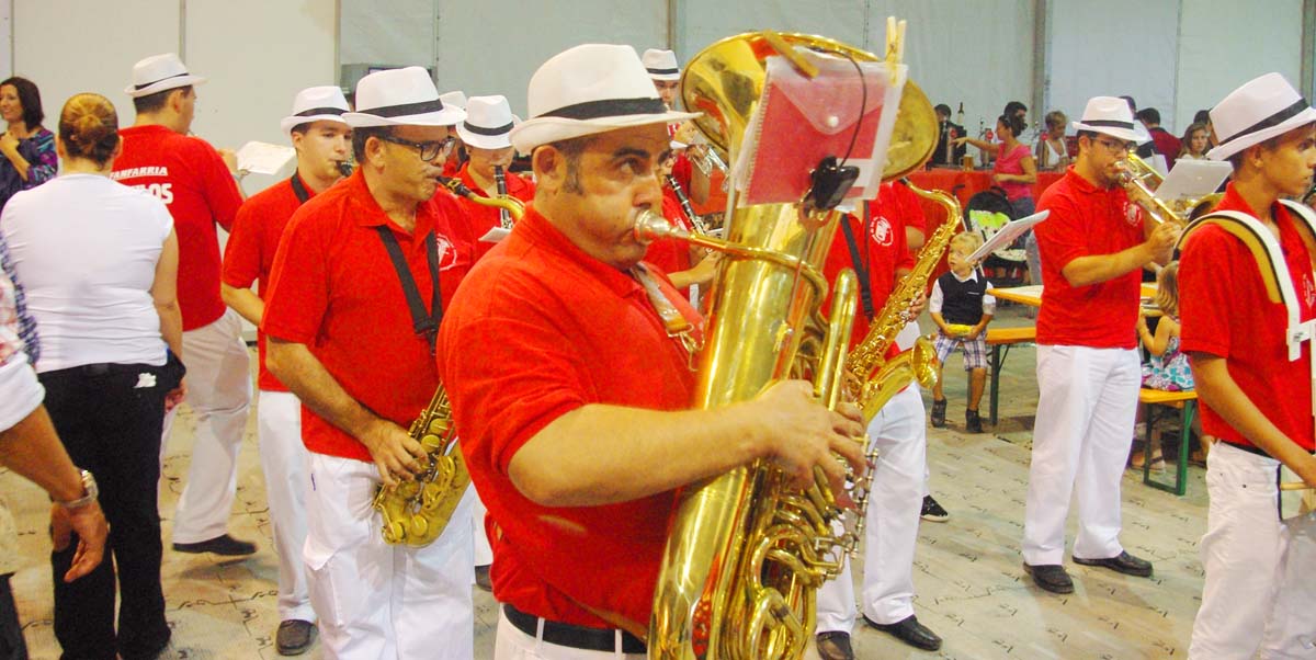 Los vientos de la banda musical de la Fiesta de Cerveza de Adeje