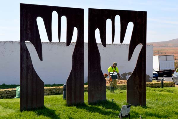 Escultura en una glorieta de Antigua