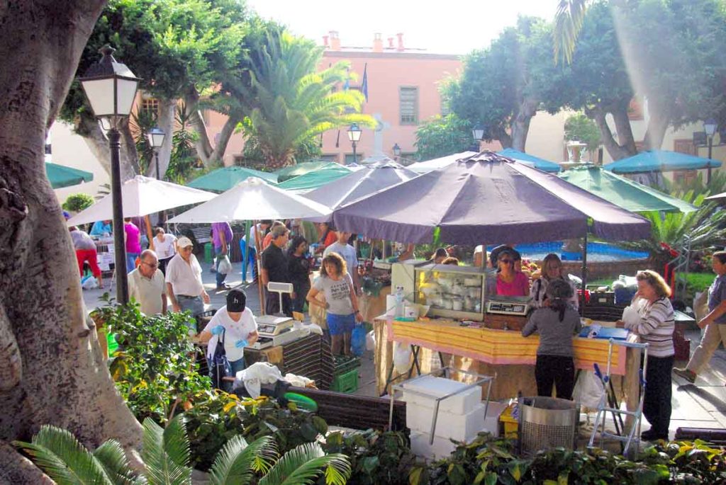 Vista del mercado de agricultores de Güímar