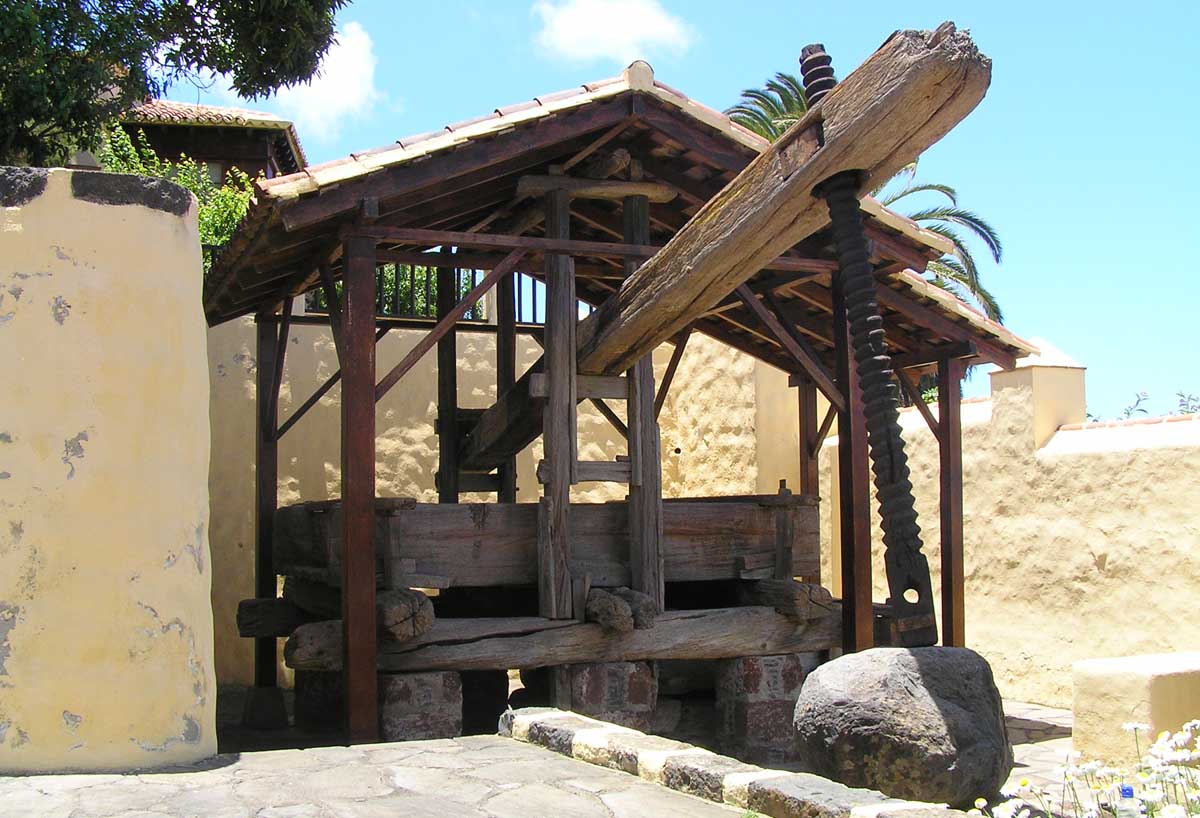 El Lagar en la zona exterior del Museo de Antropología atrae la vista de los visitantes